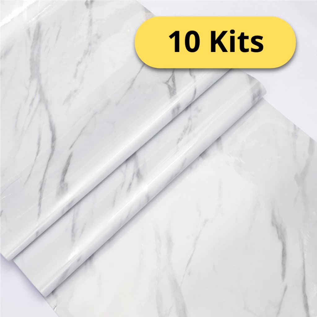Papel De Parede Colante Autoadesivo 20M X 60CM Adesivo Autocolante Marmore Branco e Preto