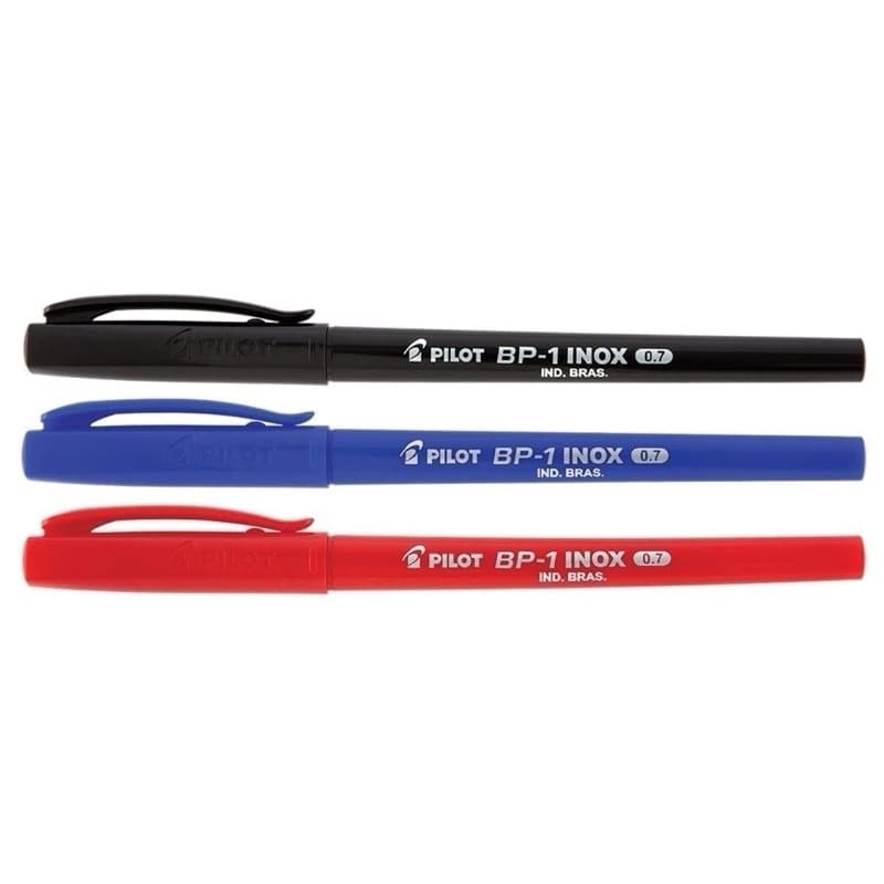 Caneta  Esferográfica PILOT BP-1 Inox 1.00 mm — Ponta Aço Inox, Escrita Suave e Corpo Resistente- PILO
