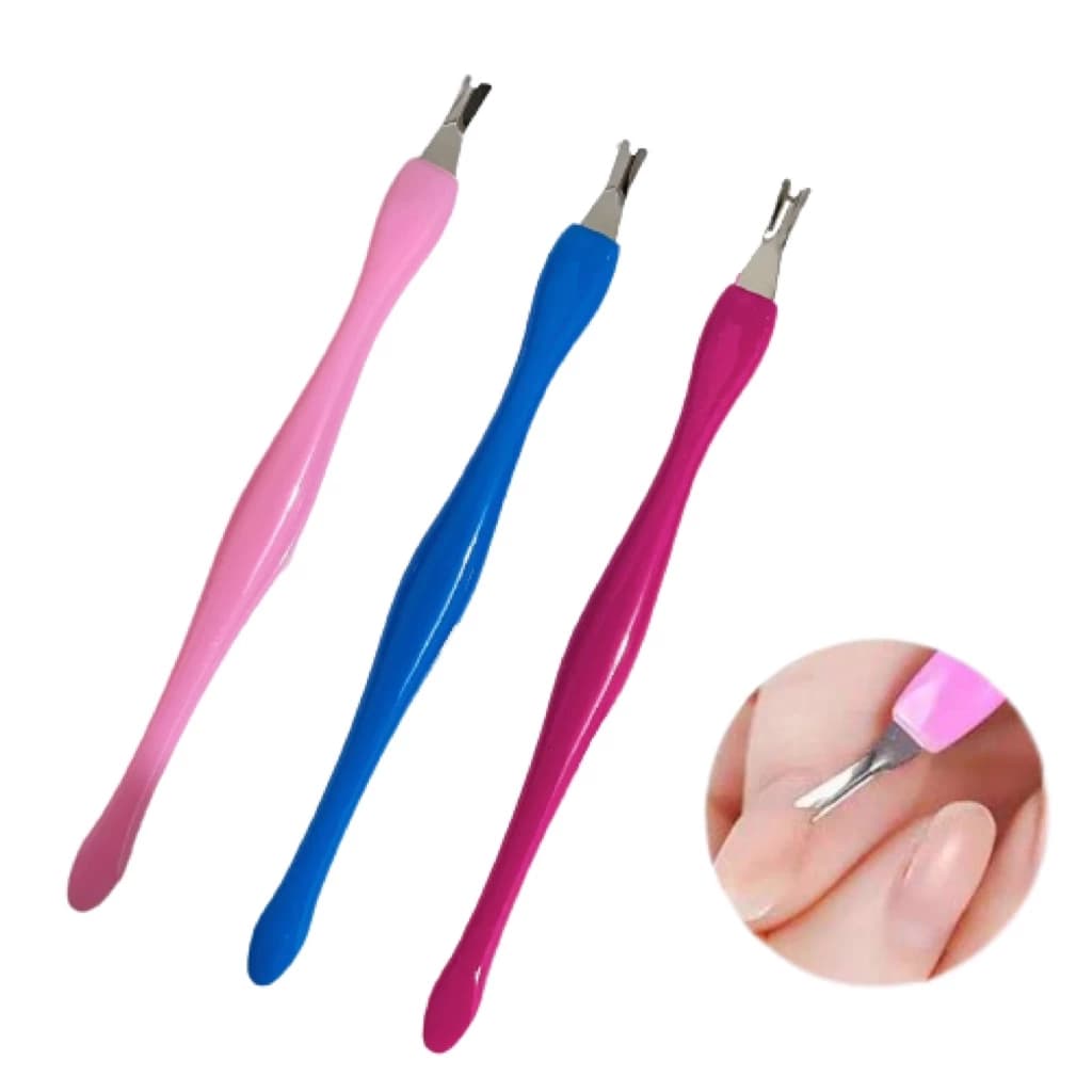 Kit Com 3 Aparador Garfo de Cutículas Cortador Removedor pele morta Pedicure