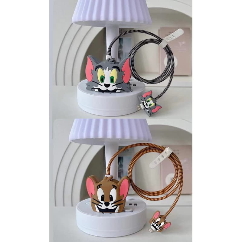 KIT PROTETOR DE CABO E FONTE DO TOM E JERRY