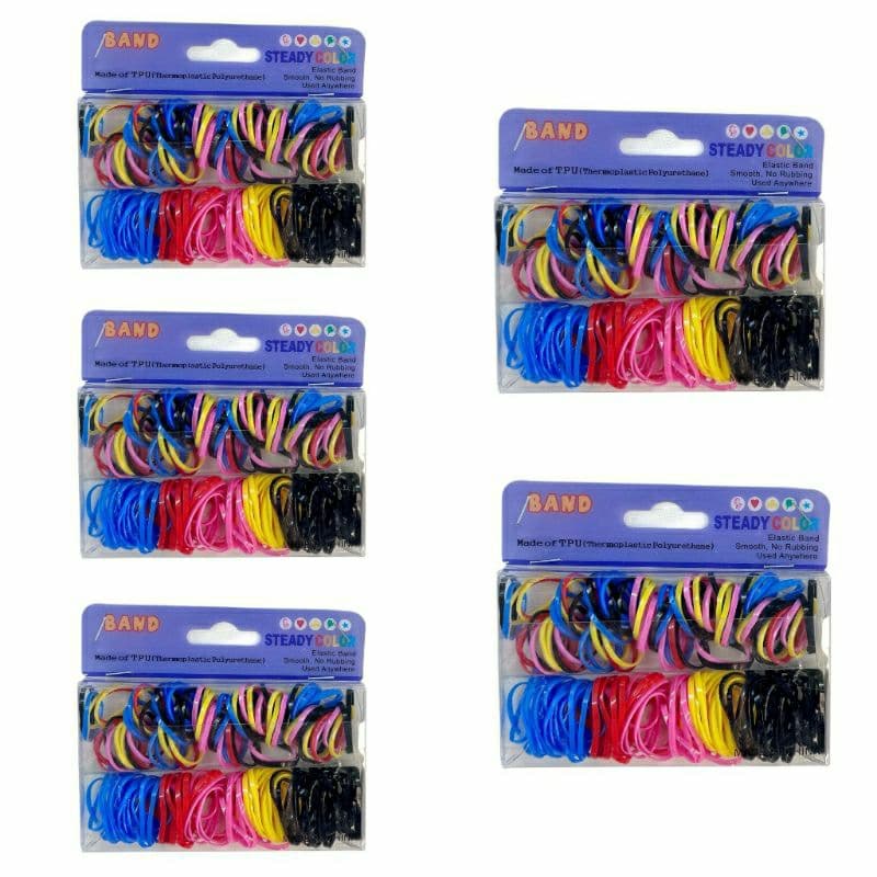 5 Caixinhas de Elásticos de Silicone para Cabelo - Ideal para Penteados, Tranças e Uso Feminino