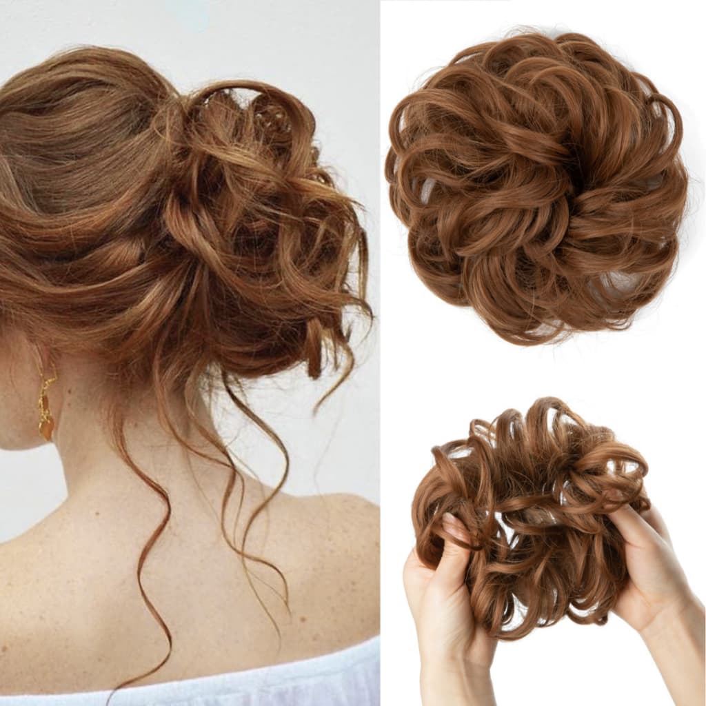 Aplique Rabo Coque Grego Fibra Orgânica Premium Parece Cabelo de Verdade Penteado Em Segundos