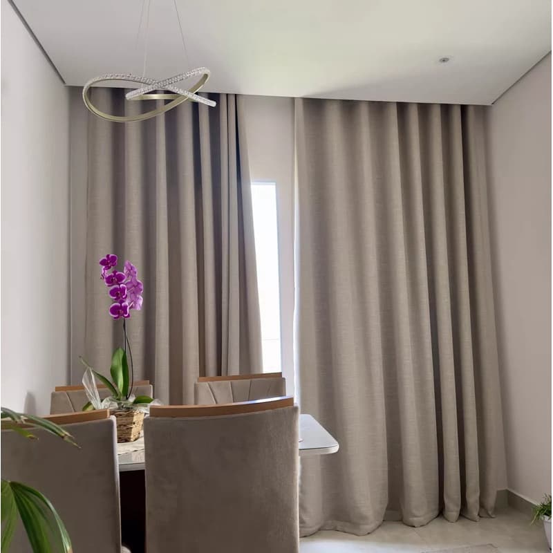 Cortina Para Varão Modelo Ilhós Sob Medida Voil Gaze Linho Com Forro Comum ou Blackout