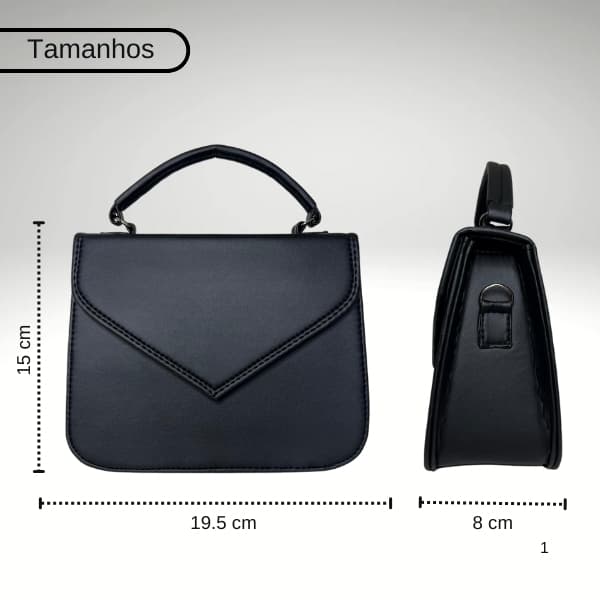 Bolsa feminina com alça transversal removivel e com alça de mão