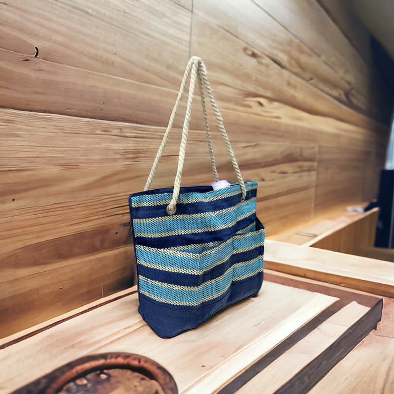 Bolsa Feminina de Praia Grande  Resistente Ideal para Viagens Praia Dois bolso na frente STB-01