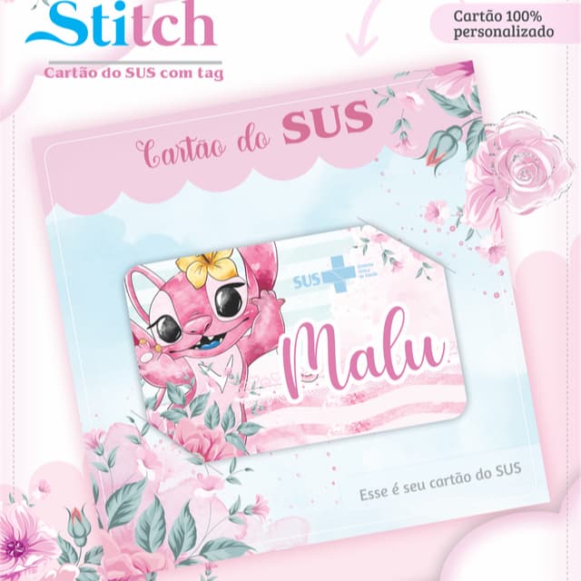 Cartão do SUS Personalizado Tema Stitch