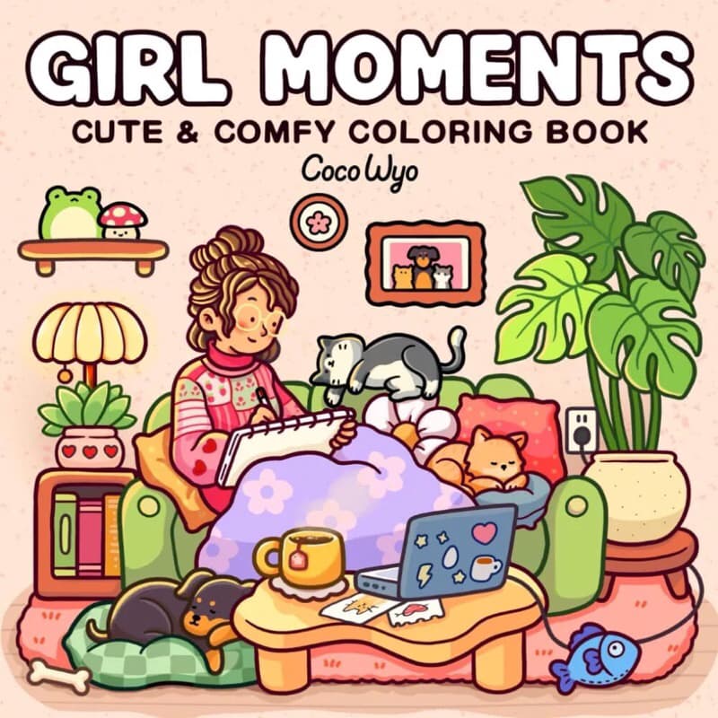 ENVIO RÁPIDO - Livro Completo GIRLS MOMENTS Impresso - 45 desenhos pra colorir - Tamanho A5o