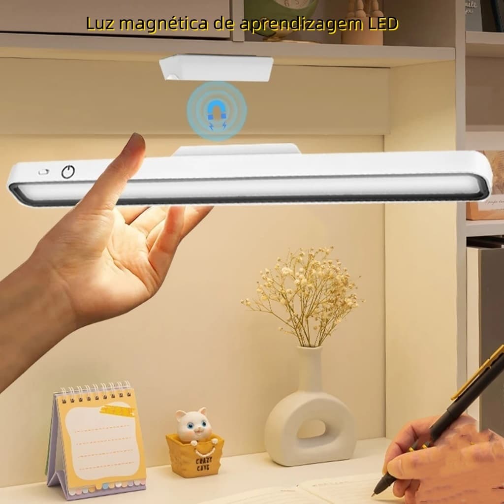 Luminária De Led Sobrepor Bastão Recarregável Sem Fio Com Suporte Magnético E Touch