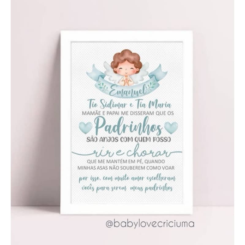 QUADRINHO CONVITE PADRINHOS DE BATIZADO E APRESENTAÇÃO