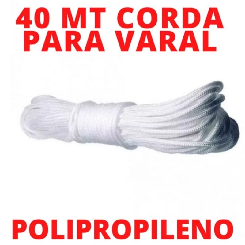 40 METROS DE CORDA 2.5 MM PARA VARAIS BRANCA/PRETA/CINZA
