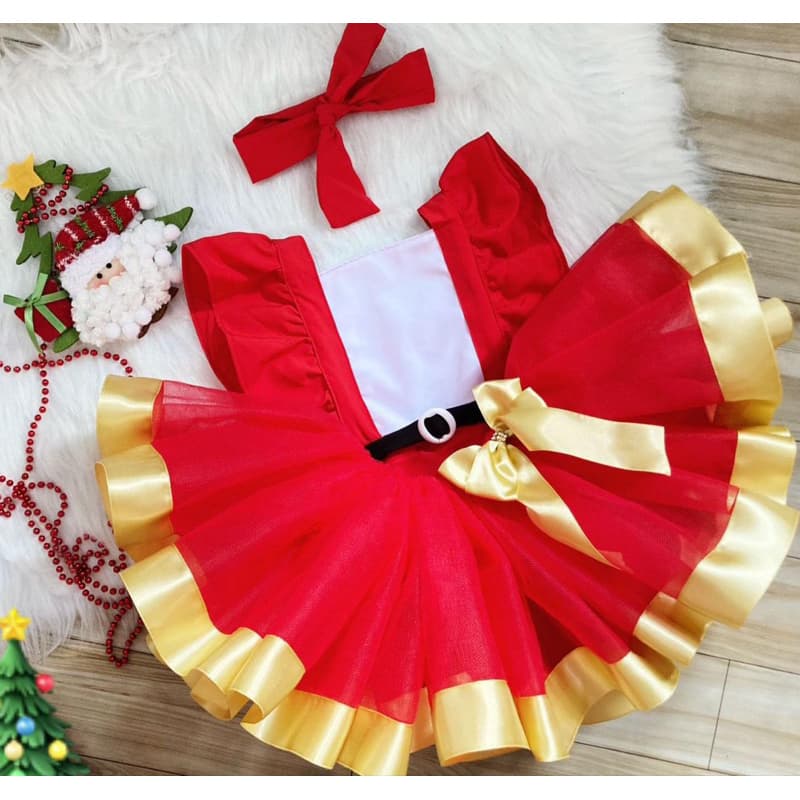 roupa mamãe noel infantil jardineira Natal menina