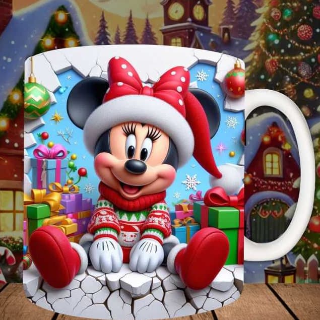 Caneca Personalizada Efeito 3D Disney/NatalTransforme Seu Momento com a Magia da Disney!  A magia da Disney agora pode f