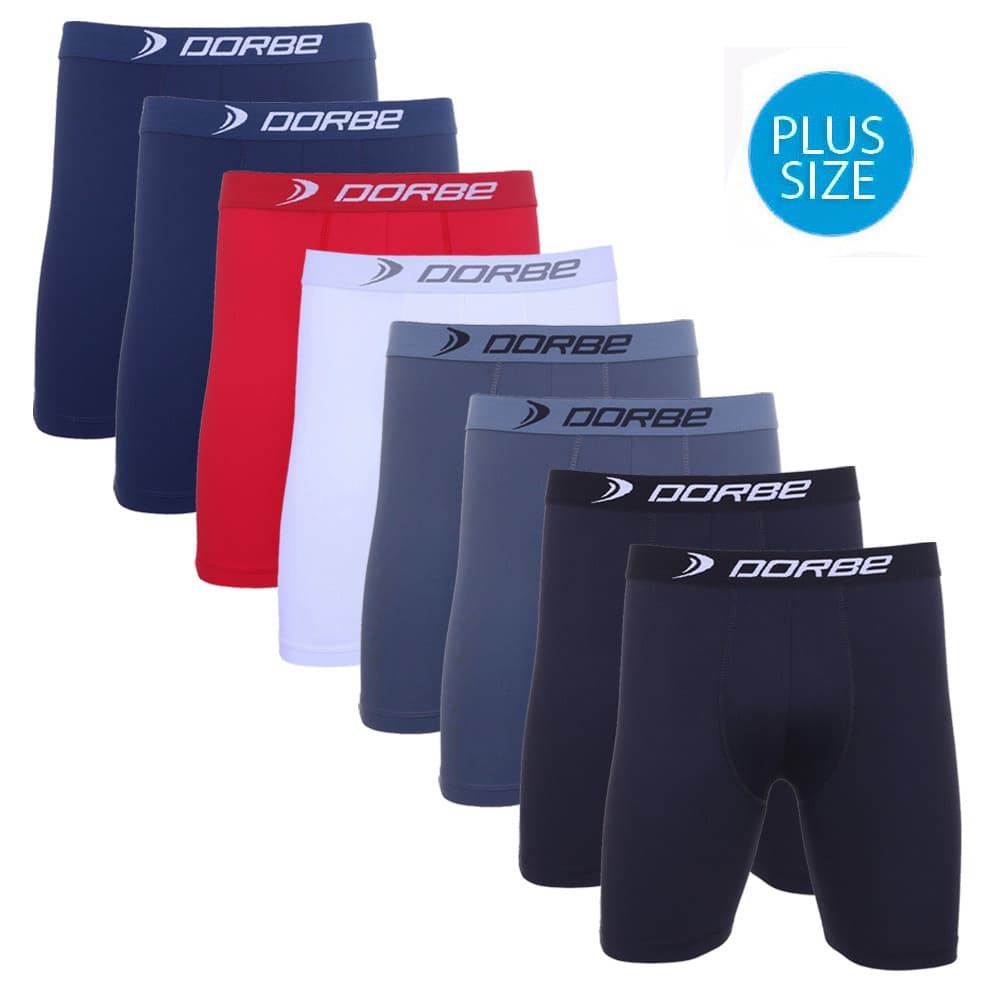 Kit 8 Cuecas Long Leg Plus Size Poliamida Dorbe Não Enrola Longa Microfibra Masculino Ciclista