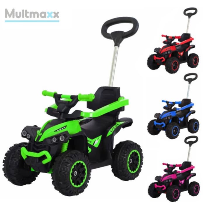 Carrinho de Passeio Infantil Buggy Musical com Empurrador Quadriciclo Farol Andador UTV Multmaxx