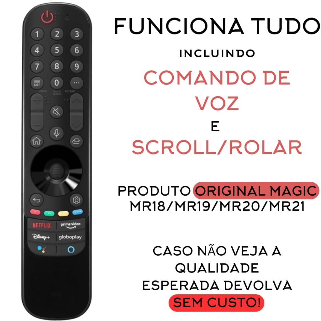 Controle remoto Magic MR18 MR19 MR20 Mr21 funciona MOUSE e MICROFONE! produto usado!