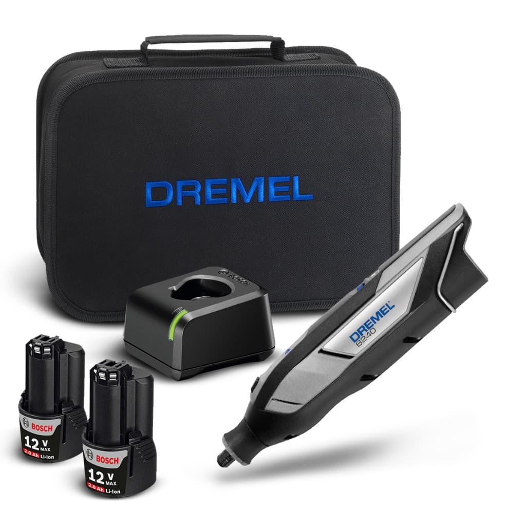 Micro Retífica 8240 Dremel com 2 Baterias 12V e Carregador + Bolsa de Nylon