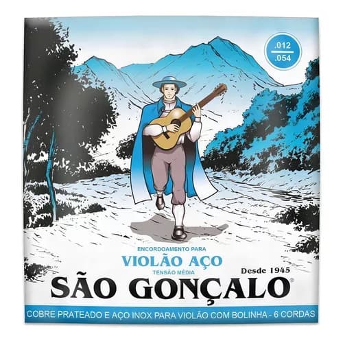 Encordoamento Violão Aço São Gonçalo Tensão Média 012-054