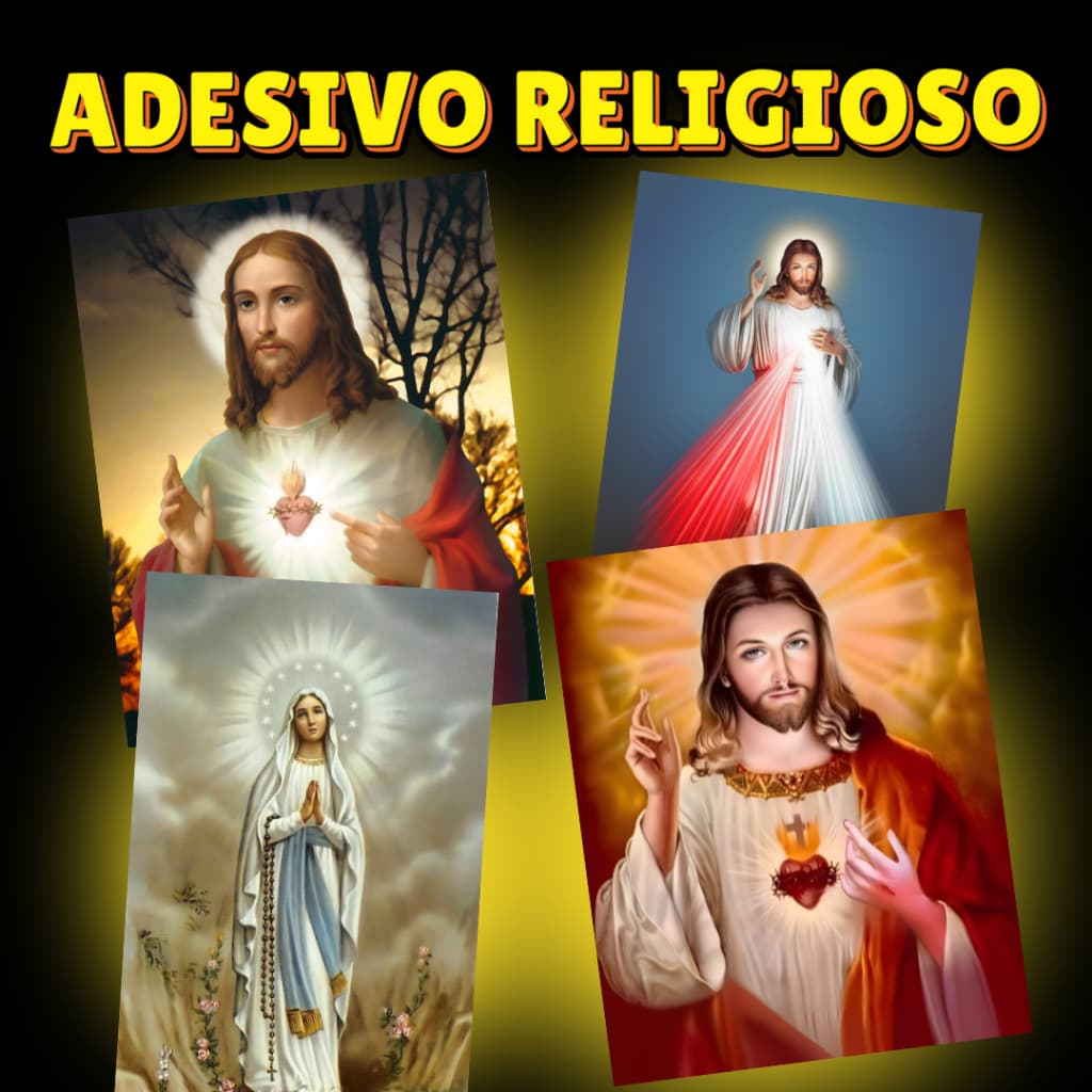 Pôster Adesivo Religioso Vinil 60x40cm Decorativo Parede