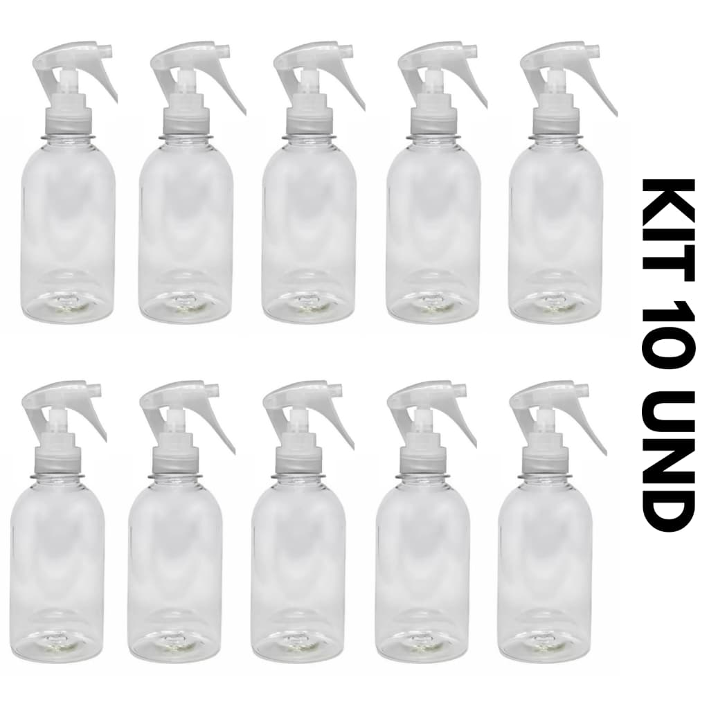 Frasco Pet 250ml Borrifador Multiuso com Valvula Mini Gatilho Spray 10Und