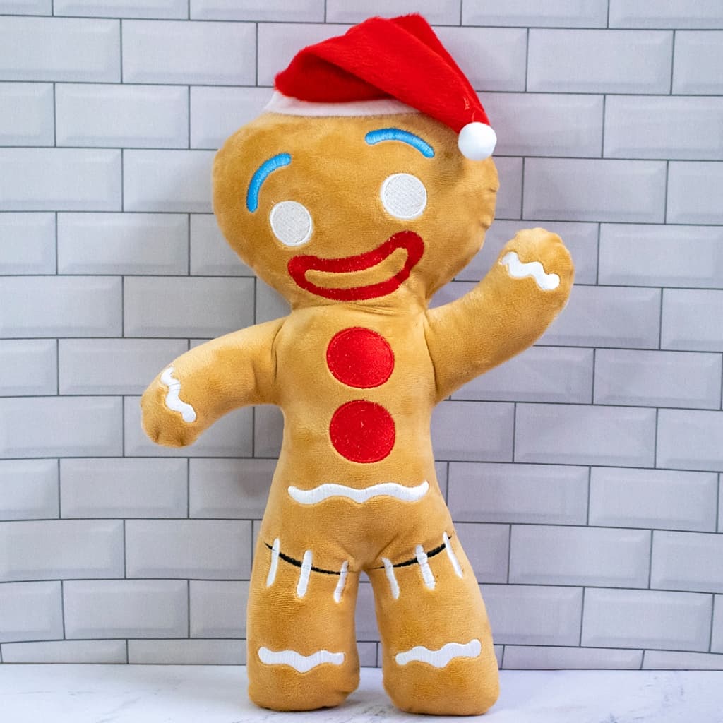 Pelúcia Homem Biscoito 30 cm com Touca de Papai Noel