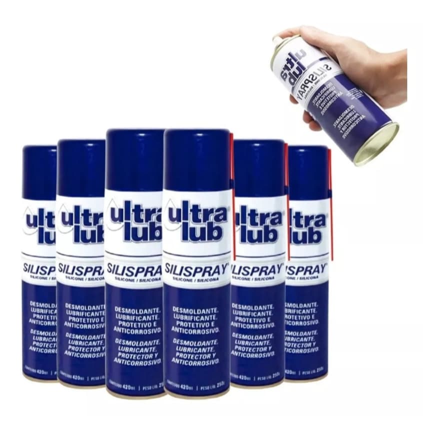 Silicone Desmoldante Silispray 420ML Ultralub Original Spray com silicone Alta Performace Qualidade
