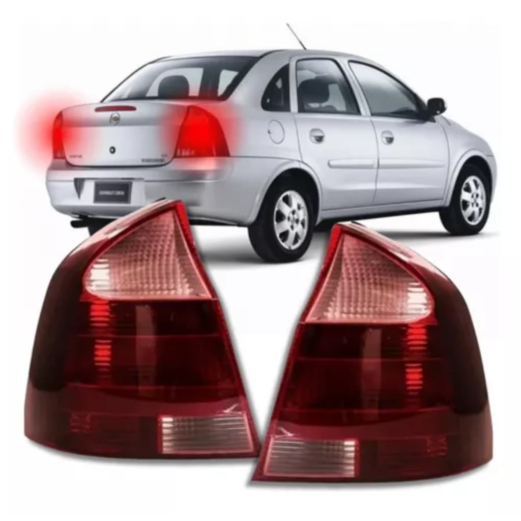 Par Lanterna Traseira Corsa Sedan 2004 A 2012 Ré Rosa