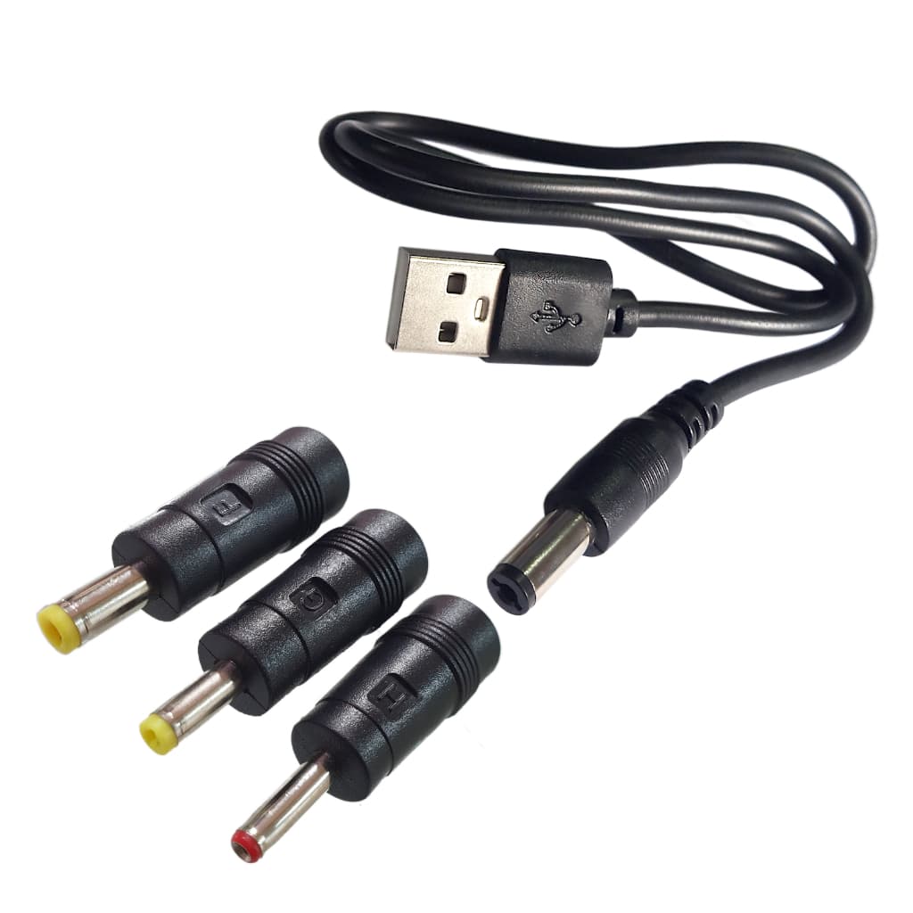 Adaptadores P4/Usb Kit Para fonte usb com cabo 80 cm. e 3 conetores redutores