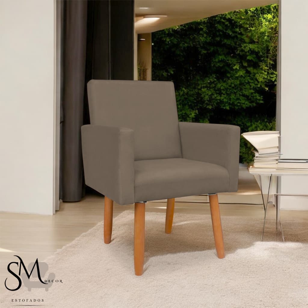 Poltrona Nina Decorativa Para Sala de Estar em Suede Premium