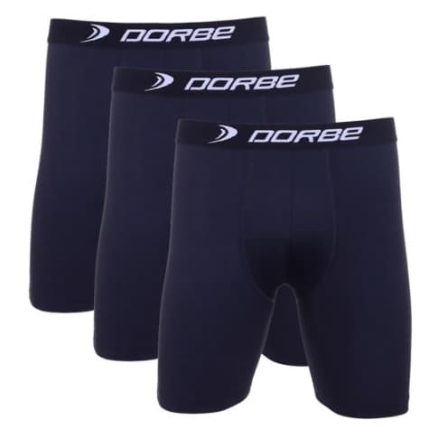 Kit 3 Cuecas Long Leg Algodão Dorbe Não Enrola Masculina Longa Cotton Masculino Ciclista