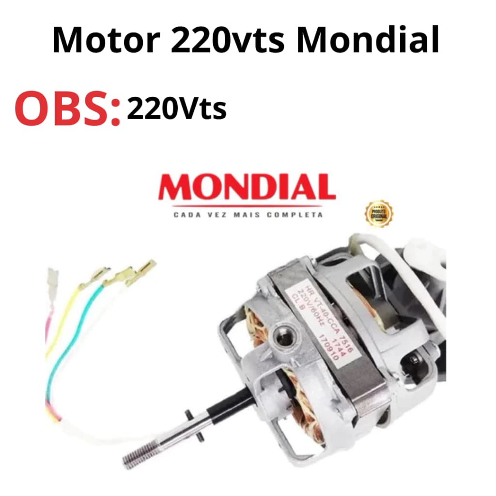 Motor Ventilador Mondial 40cm NV61 VSP40 V40 VT40 VTX40 NV75 NV71 V41 220v Originalial 40cm