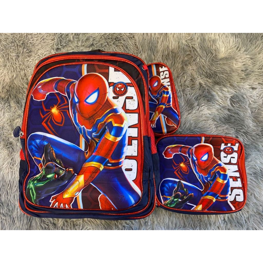 Kit/3 Mochila 3D Escolar Infantil Menino Bolsa Resistente Impermeável Com Lancheira e Estojo