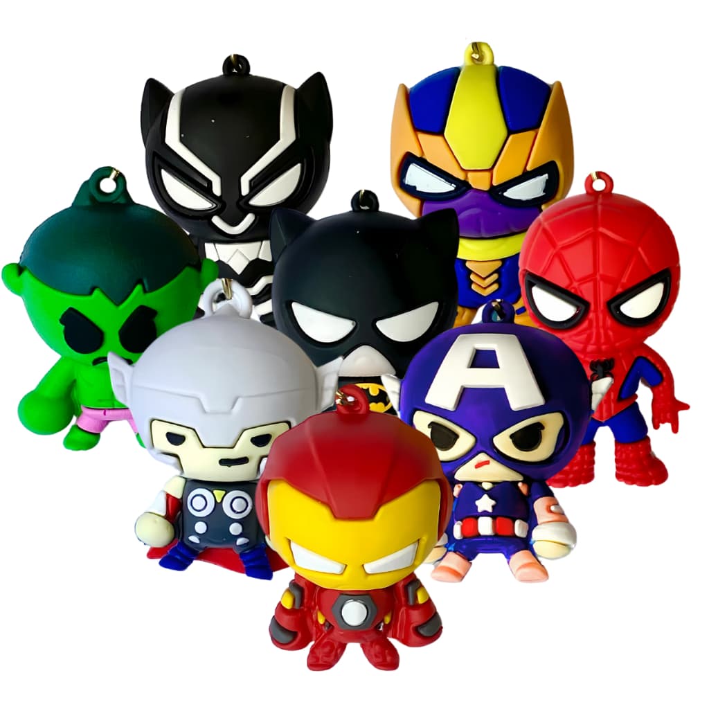 Chaveiro Vingadores | Coleção Completa dos Super-Heróis Marvel | 6 Modelos Exclusivos