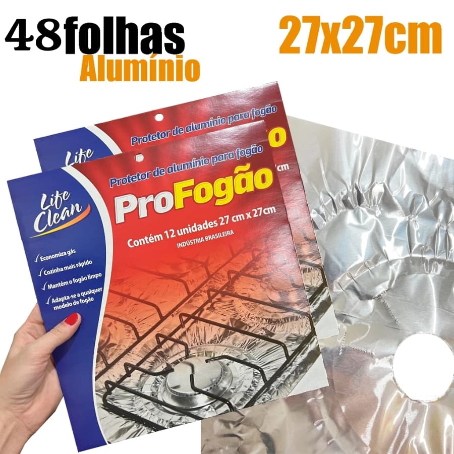 PROTETOR FORRA PARA FOGÃO, PRATICO, ALUMÍNIO, TRADICIONAL, HIGIENE, 12, 24, 36 OU 48 FOLHAS - ENVIO IMEDIATO - PREMIUM