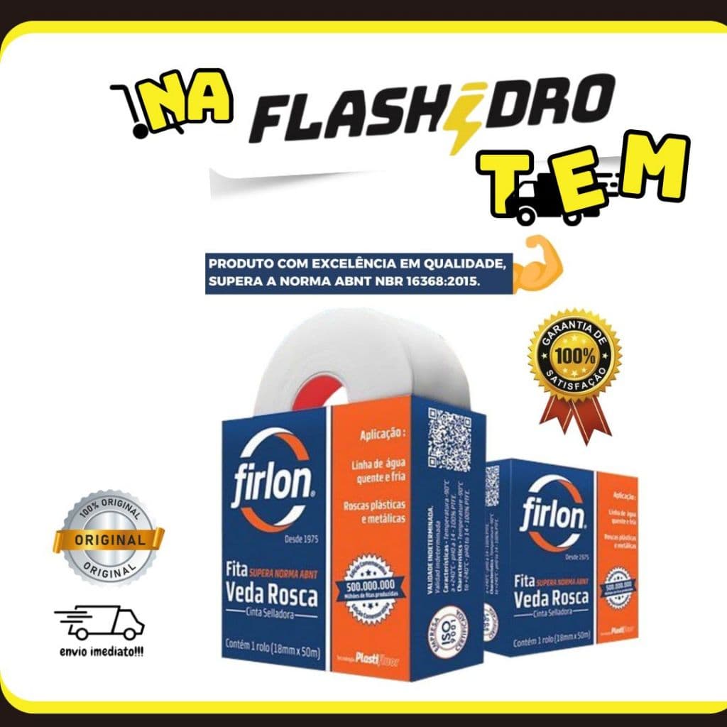 FITA VEDA ROSCA TEFLON 18MM X 50M FIRLON