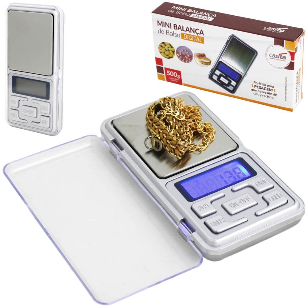Balança digital de precisão 500g a pilha