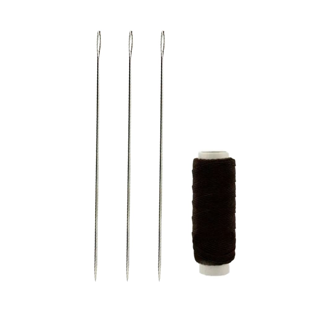 Kit 3 Agulhas Retas Para Mega Hair + 1 Linha Lastex