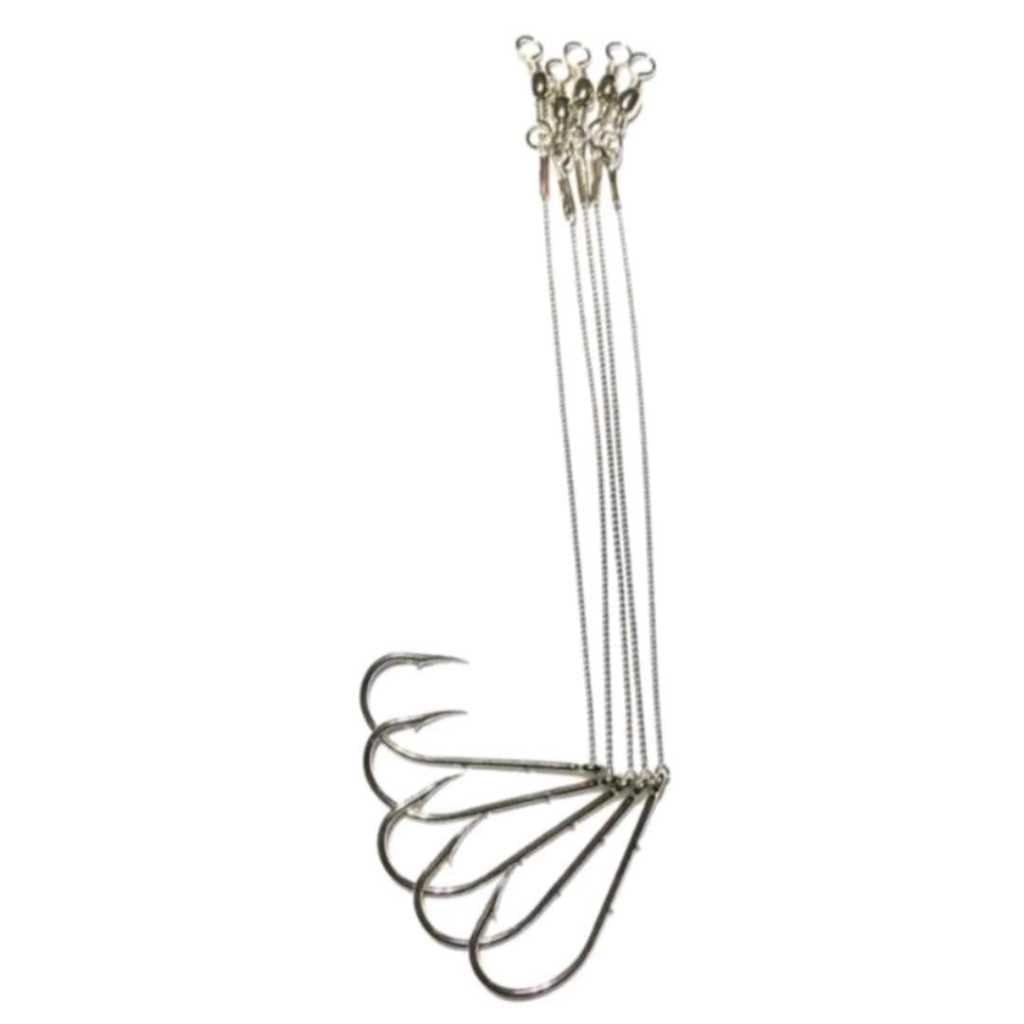 KIT 10 ANZOL CABO FLEXIVEL 5/0 4330 + 01 LINHA MARURI MONOFILAMENTO MAX FORCE 0,40MM