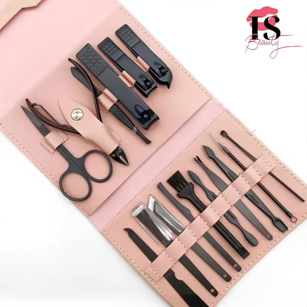 KIT 16 Pçs/Set Professional Manicure Pedicure - Aço Inoxidável Cutícula Cortador Unhas Cor ALEATORIA