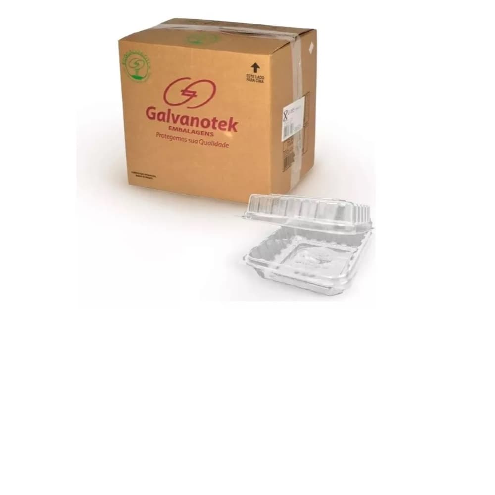 50 Embalagem Articulada Quadrada 300ml Galvanotek G655