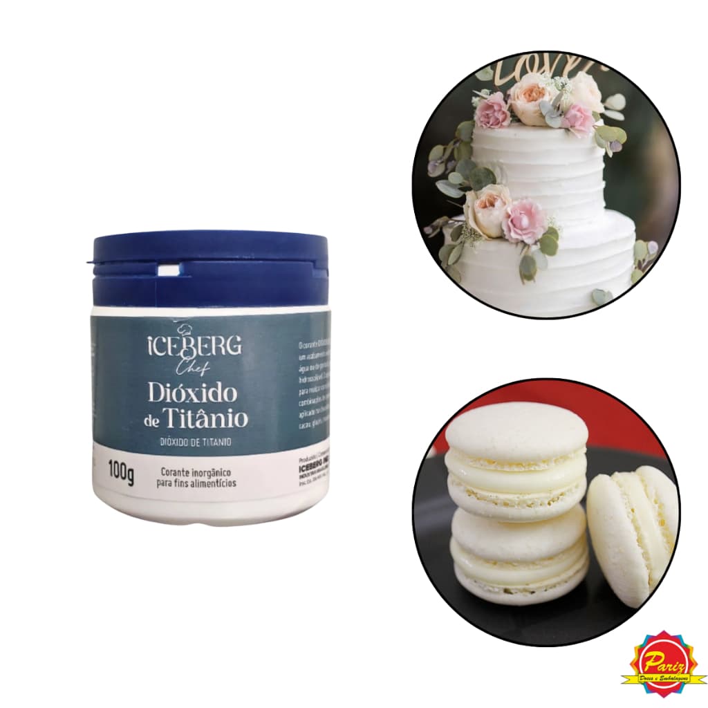 KIT 6 e 12 Dióxido De Titânio Extra Branco 100g para Confeitaria - Iceberg