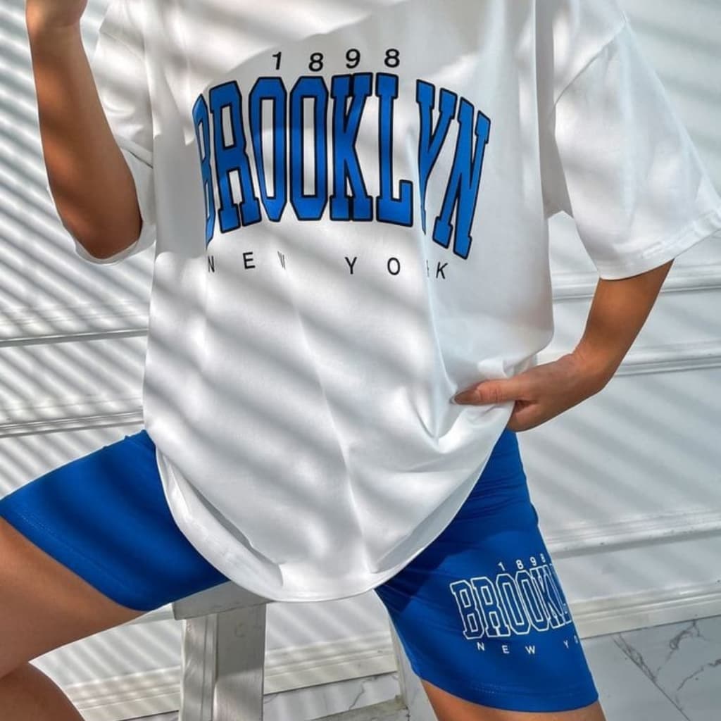 Conjunto Brooklyn Camiseta e Short Diversas Cores Tendência