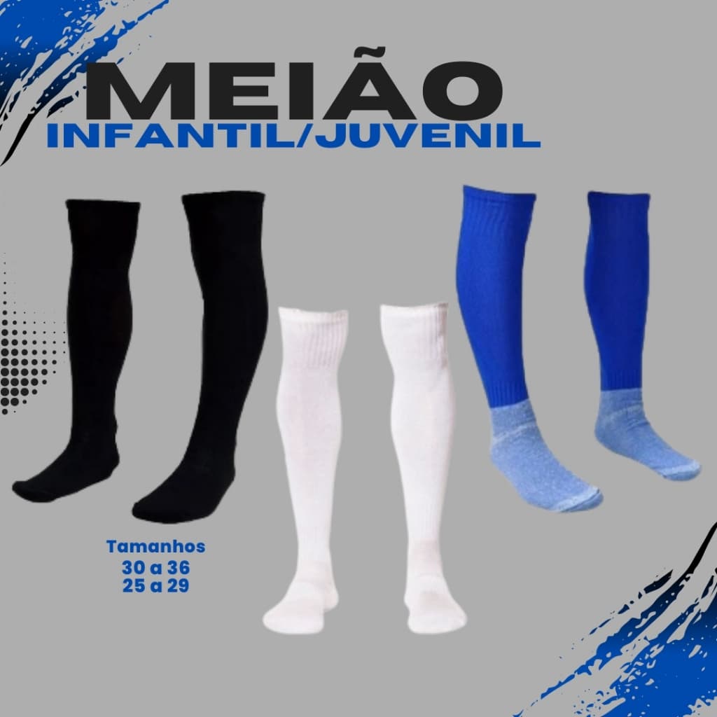 Meiao de Futebol Infantil Jogador Goleira Escola Esporte Juvenil