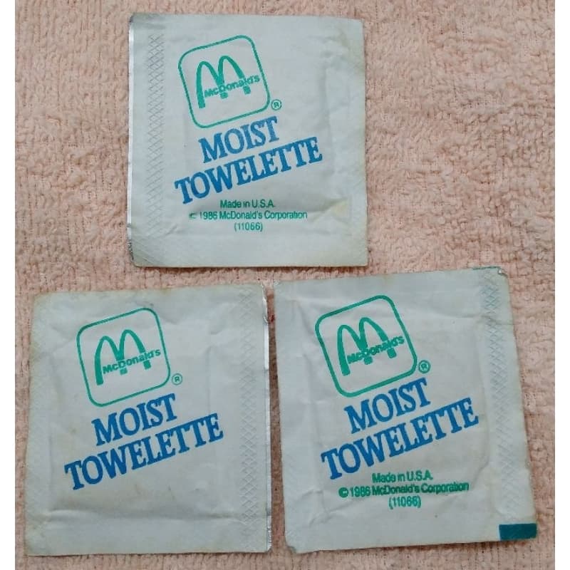 Toalha úmida 1986 Mc Donald's
