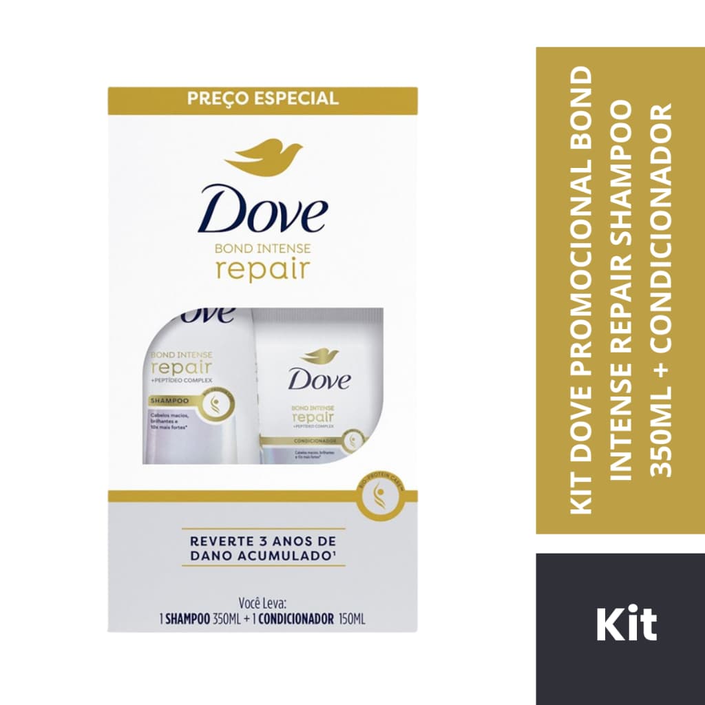 Kit promocional Dove Bond Intense Repair Shampoo 350ml e Condicionador 150ml