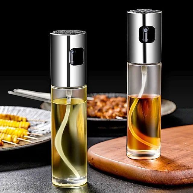 Spray Pulverizador Vidro Inox Borrifador Azeite Vinagreessenciais De Cozinha