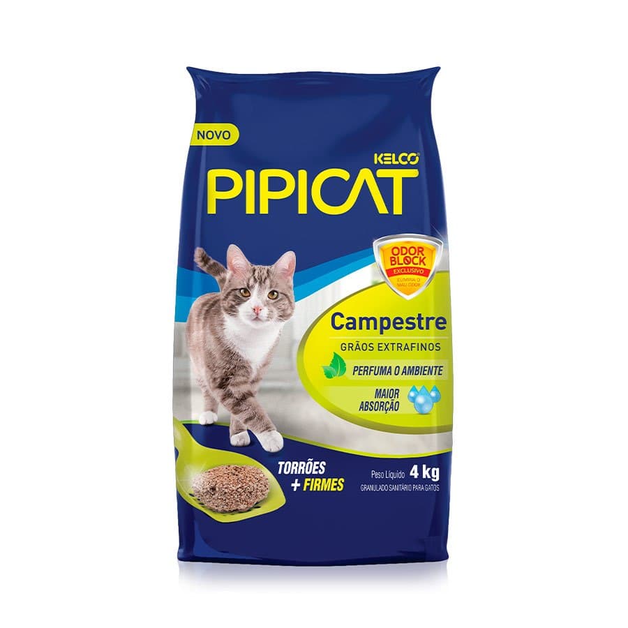 Pipicat Campestre Areia Higiênica Para Gatos - 4kg