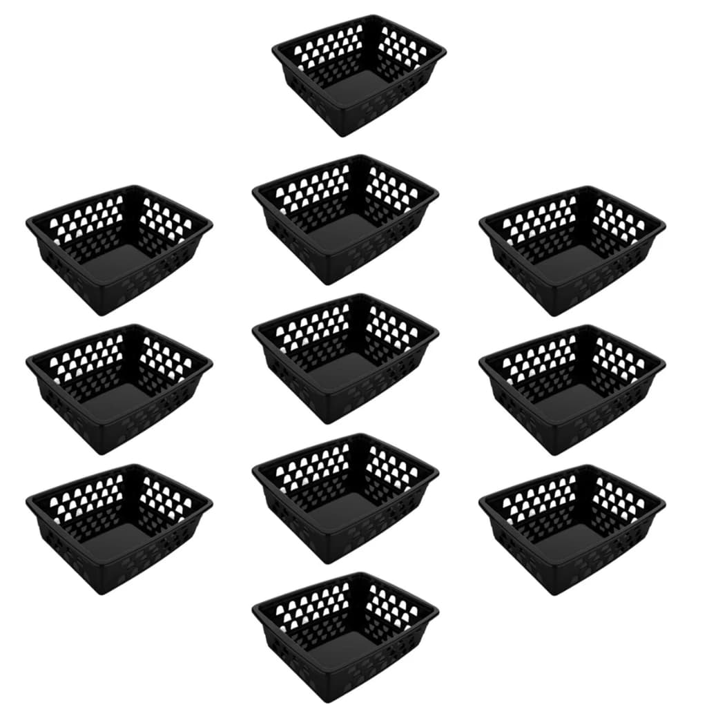 Kit 10 Cestos Multiuso Organizador Pequeno 16x12x6Cm preto cestinha organizadora