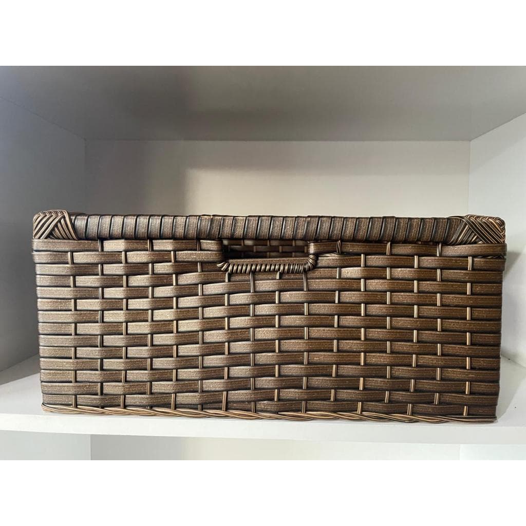 Caixa organizadora de fibra sintética com alça na frente 38x31x17cm
