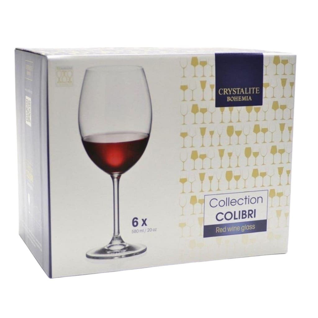 Conjunto De Taças Crystalite Bohemia Vinho Colibri 580ml  - 6 Peças