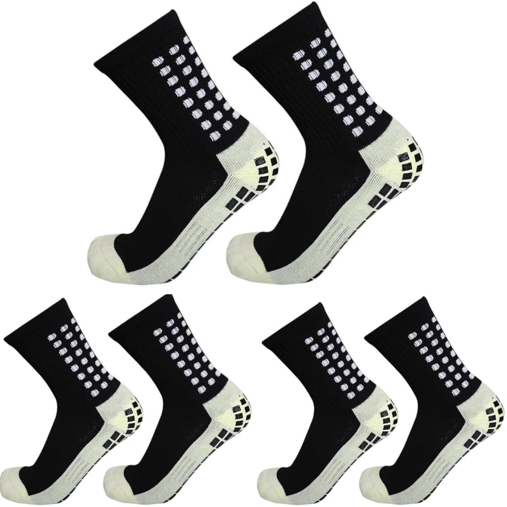 Kit 3 Pares Meias Esportivas Futebol  Antiderrapante Cano Alto Unissex Pro Socks